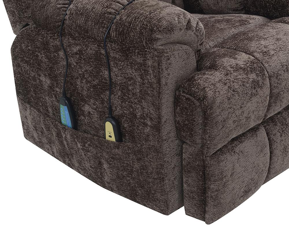 ACME Furniture - Pacay Power Recliner w/Lift, Heating & Massage - Brown Velvet - LV02998 veiw 4