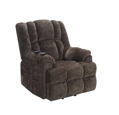 ACME Furniture - Pacay Power Recliner w/Lift, Heating & Massage - Brown Velvet - LV02998 veiw 5