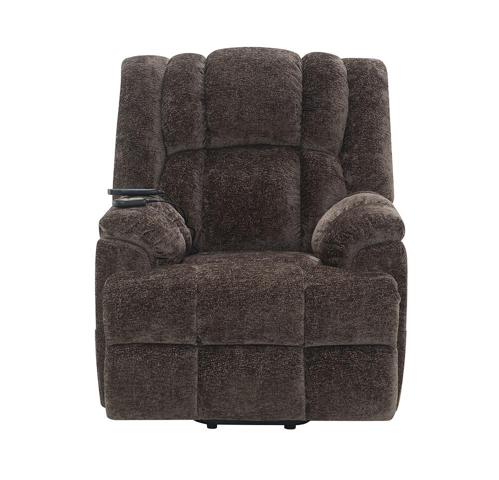 ACME Furniture - Pacay Power Recliner w/Lift, Heating & Massage - Brown Velvet - LV02998 veiw 6