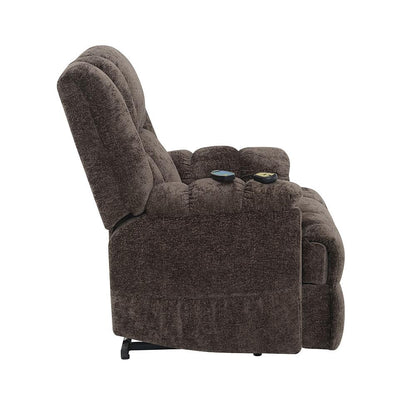 ACME Furniture - Pacay Power Recliner w/Lift, Heating & Massage - Brown Velvet - LV02998 veiw 7