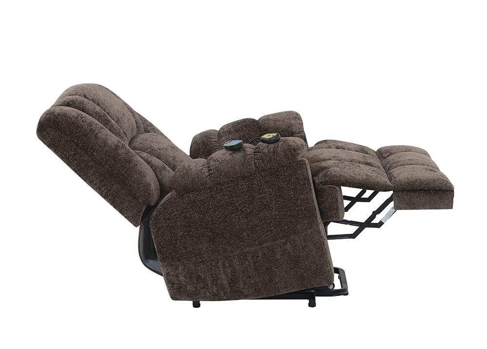 ACME Furniture - Pacay Power Recliner w/Lift, Heating & Massage - Brown Velvet - LV02998 veiw 10