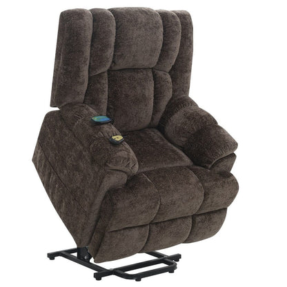 ACME Furniture - Pacay - Power Recliner w/Lift, Heating & Massage - Brown Chenille - LV02998A view 6