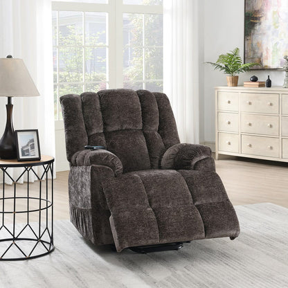 ACME Furniture - Pacay - Power Recliner w/Lift, Heating & Massage - Brown Chenille - LV02998A view 11