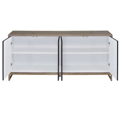 ACME Furniture - Payo Console Cabinet - Black Marble Paint - Oak & Champagne - AC02342 veiw 4