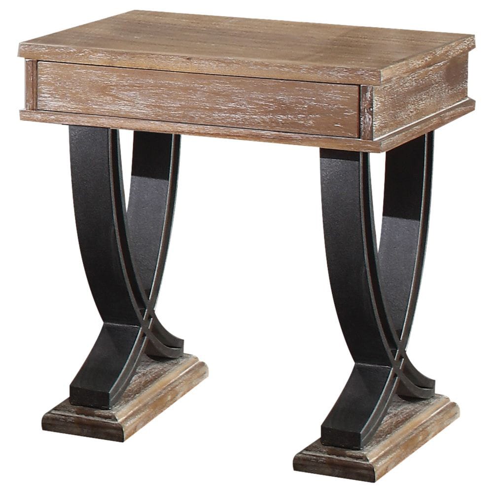 ACME Furniture - Pellio - End Table - Antique Oak & Black - 83057 view 1