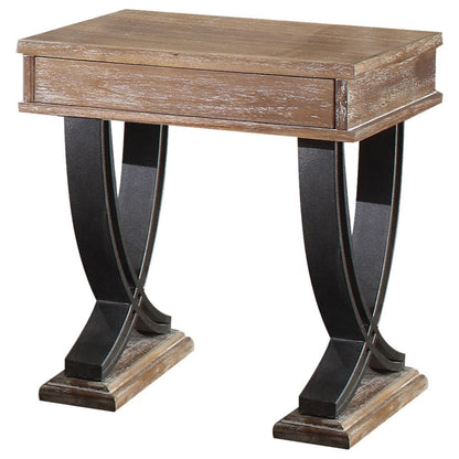 ACME Furniture - Pellio - End Table - Antique Oak & Black - 83057 view 1