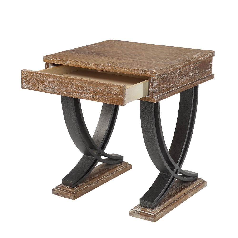 ACME Furniture - Pellio - End Table - Antique Oak & Black - 83057 view 2
