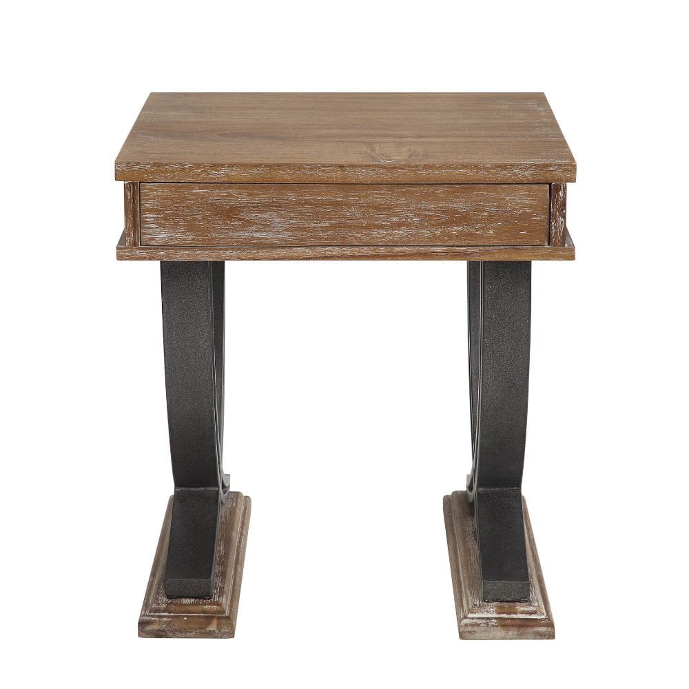 ACME Furniture - Pellio - End Table - Antique Oak & Black - 83057 view 3
