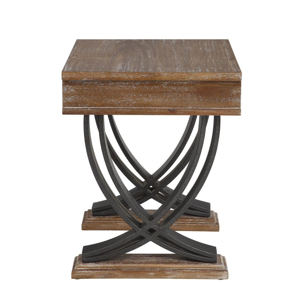 ACME Furniture - Pellio - End Table - Antique Oak & Black - 83057 view 4