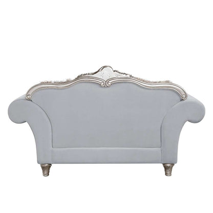 ACME Furniture - Pelumi Loveseat w/5 Pillows - Light Gray Linen & Platinum - LV01113 view 4