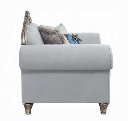 ACME Furniture - Pelumi Sofa w/8 Pillows - Light Gray Linen & Platinum Finish - LV01112 veiw 3