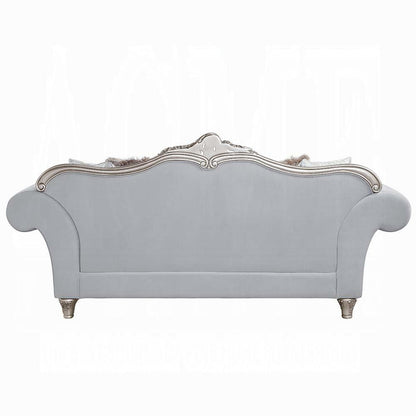 ACME Furniture - Pelumi Sofa w/8 Pillows - Light Gray Linen & Platinum Finish - LV01112 veiw 4