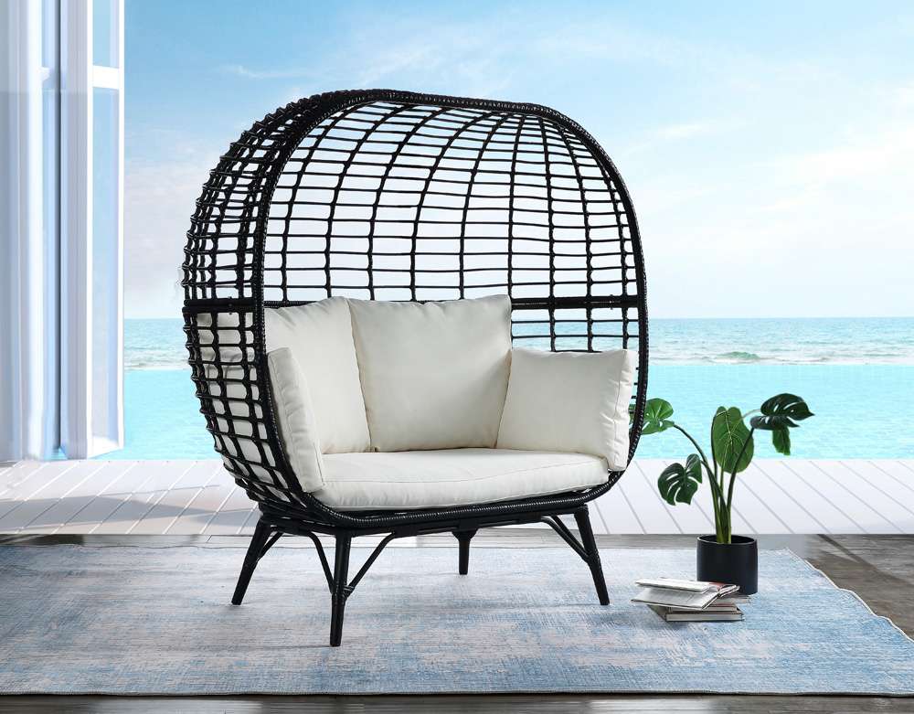 ACME Furniture - Penelope Patio Lounge Chair - Cream & Black - OT01099 veiw 1