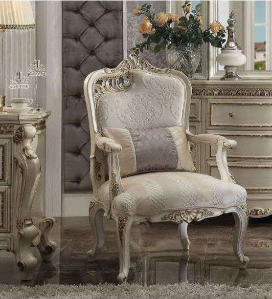 ACME Furniture - Picardy Chair (w/1 Pillow & LF Leaf) - 56883 veiw 1