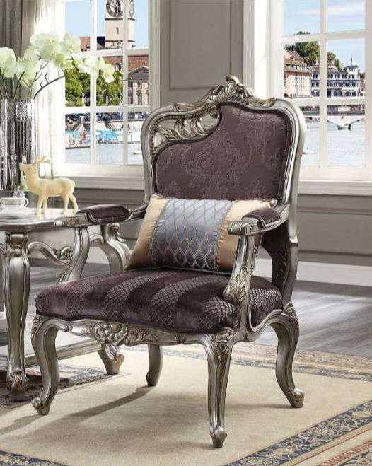 ACME Furniture - Picardy Chair (w/1 Pillow & RF Leaf) - 53467 veiw 1