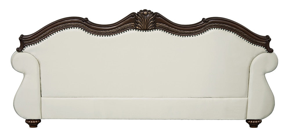 ACME Furniture - Pierce Sofa w/5 Pillows - Beige Fabric & Cherry Finish - LV03830 veiw 4