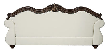 ACME Furniture - Pierce Sofa w/5 Pillows - Beige Fabric & Cherry Finish - LV03830 veiw 4