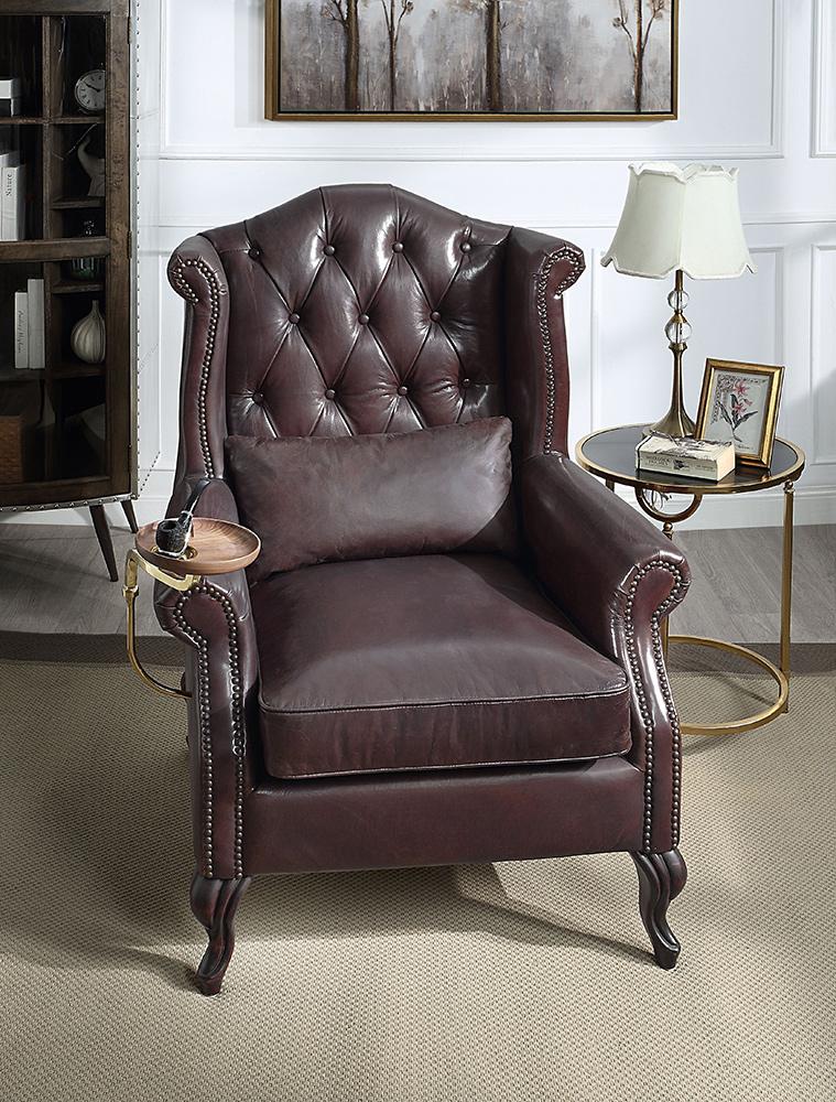 ACME Furniture - Pino Accent Chair - Vintage Brown Top Grain Leather - AC02994 veiw 1
