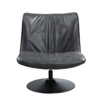ACME Furniture - Piotr Accent Chair w/Swivel - Black Top Grain Leather - AC02581 veiw 3