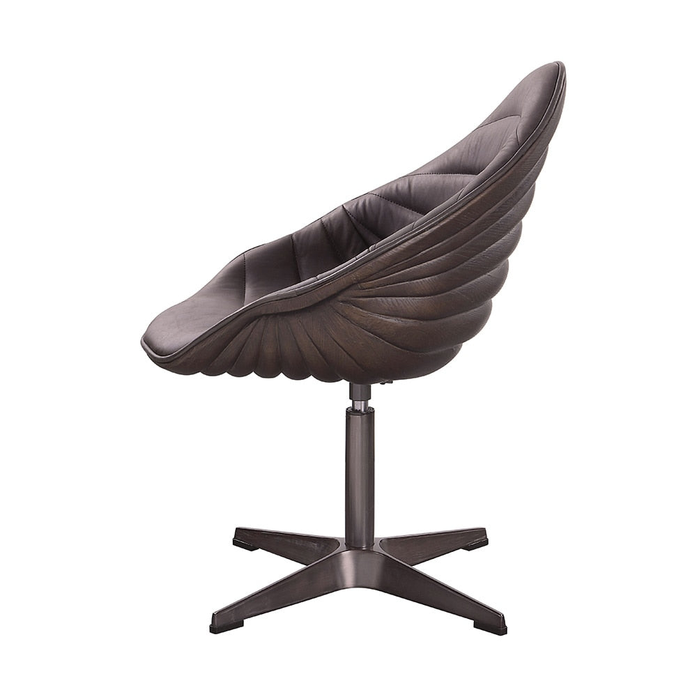 ACME Furniture - Pipino Accent Chair w/Swivel - Antique Ebony Top Grain Leather - AC02582 veiw 4