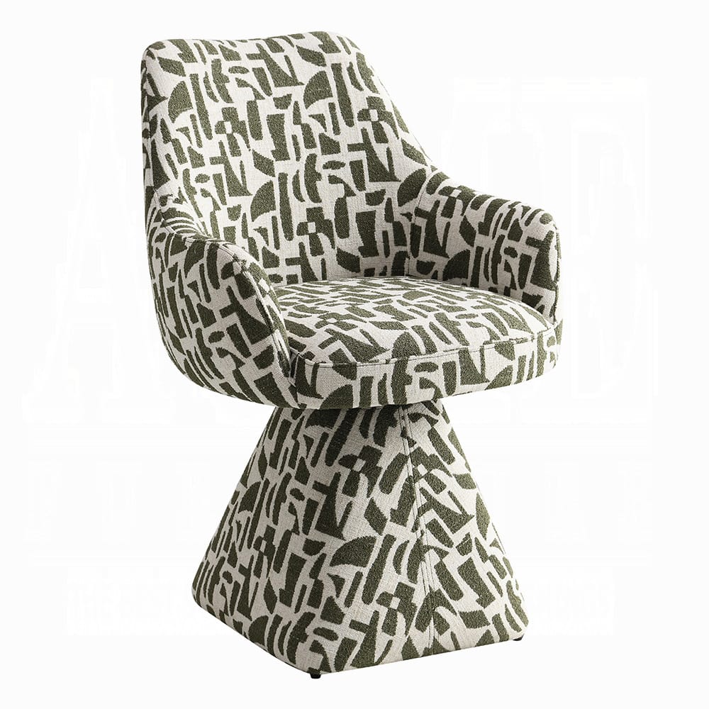 ACME Furniture - Priel - Accent Chair w/Swivel - Green Pattern Fabric - AC02677 view 1