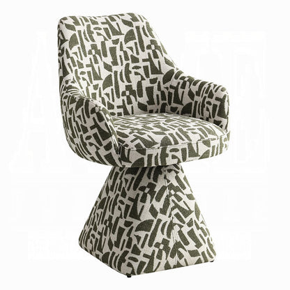 ACME Furniture - Priel - Accent Chair w/Swivel - Green Pattern Fabric - AC02677 view 1