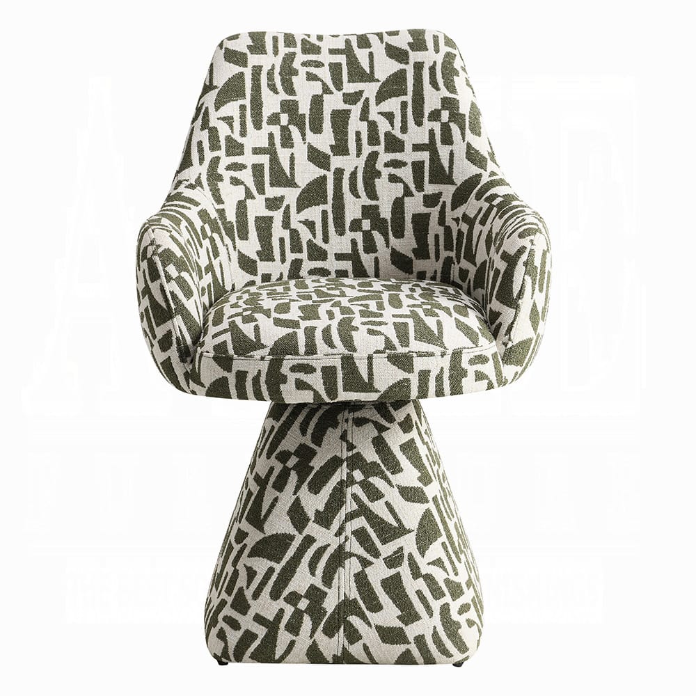 ACME Furniture - Priel - Accent Chair w/Swivel - Green Pattern Fabric - AC02677 view 2