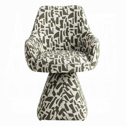 ACME Furniture - Priel - Accent Chair w/Swivel - Green Pattern Fabric - AC02677 view 2