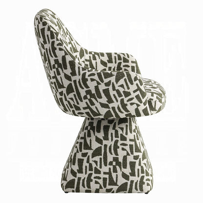 ACME Furniture - Priel - Accent Chair w/Swivel - Green Pattern Fabric - AC02677 view 3