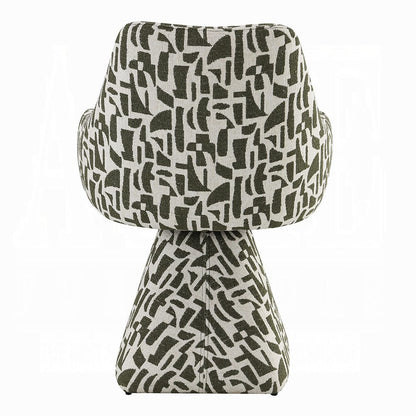 ACME Furniture - Priel - Accent Chair w/Swivel - Green Pattern Fabric - AC02677 view 4