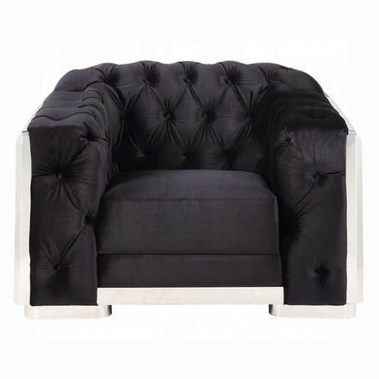 ACME Furniture - Pyroden Chair - Black Velvet & Chrome - LV00298 view 2