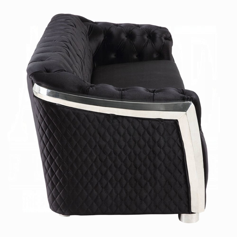 ACME Furniture - Pyroden Chair - Black Velvet & Chrome - LV00298