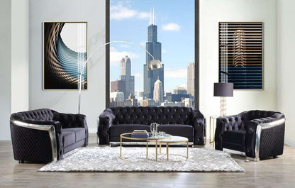 ACME Furniture - Pyroden Chair - Black Velvet & Chrome - LV00298 view 8