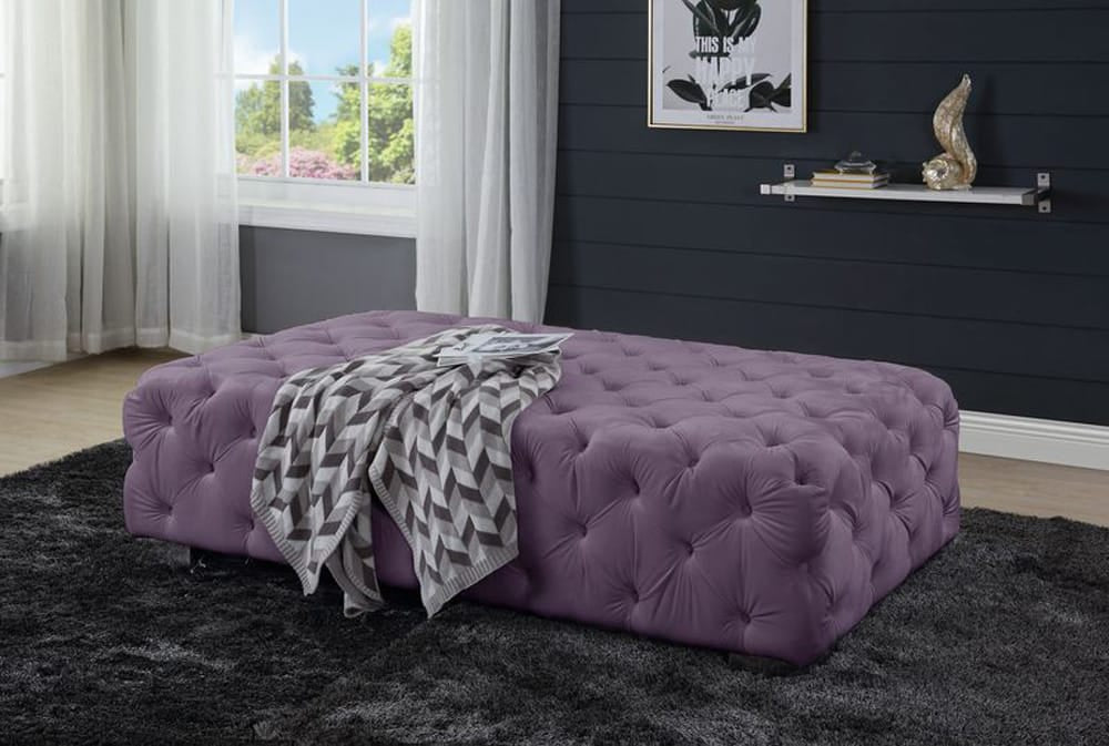ACME Furniture - Qokmis - Ottoman - Purple Velvet - LV00390 view 4