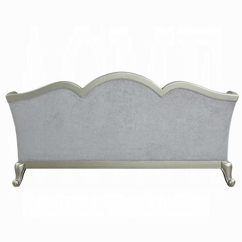 ACME Furniture - Qunsia Sofa w/5 Pillows - Light Gray Linen & Champagne Finish - LV01117 veiw 4