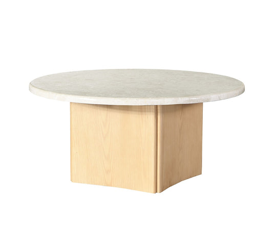 ACME Furniture - Qwin Coffee Table - Marble Top & Oak Finish - LV03005 veiw 1