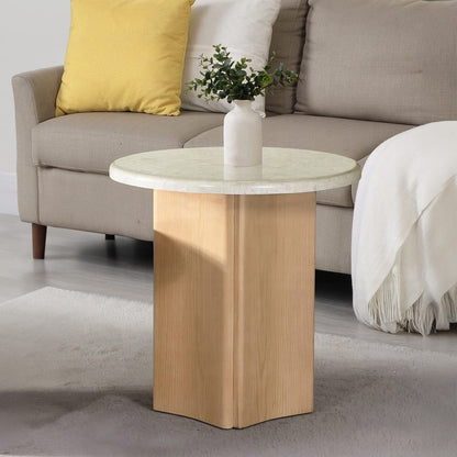 ACME Furniture - Qwin End Table - Marble Top & Oak Finish - LV03006 view 3