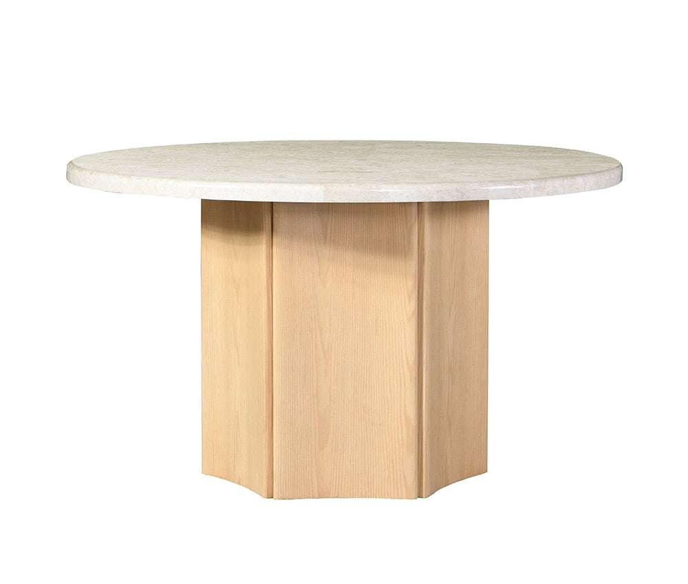 ACME Furniture - Qwin Round Dining Table - Marble Top & Oak Finish - DN02875 view 1