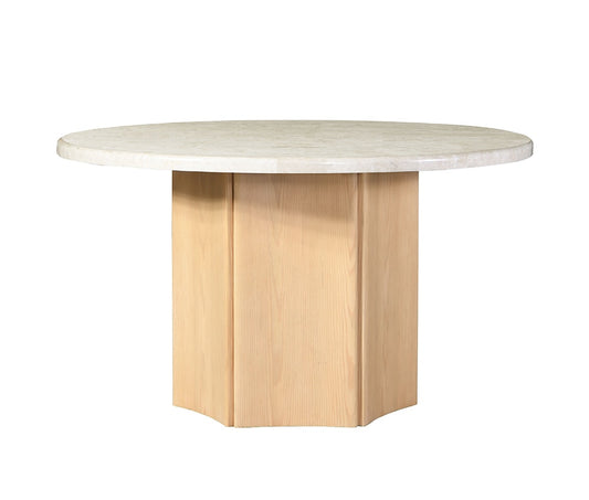ACME Furniture - Qwin Round Dining Table - Marble Top & Oak Finish - DN02875 view 1
