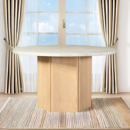 ACME Furniture - Qwin Round Dining Table - Marble Top & Oak Finish - DN02875 view 5