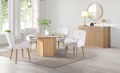 ACME Furniture - Qwin Round Dining Table - Marble Top & Oak Finish - DN02875 view 7