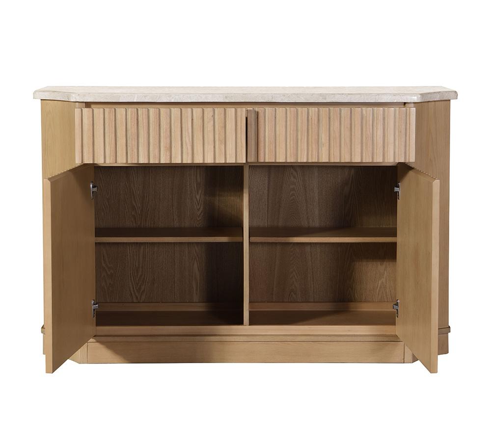 ACME Furniture - Qwin Server - Marble Top & Oak Finish - DN02878 veiw 3