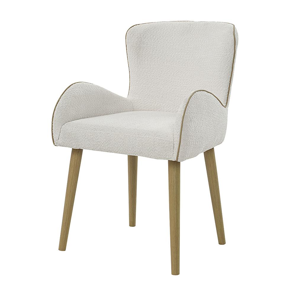 ACME Furniture - Qwin Side Chair (Set of 2) - Beige Boucle & Oak Finish - DN02876 view 1