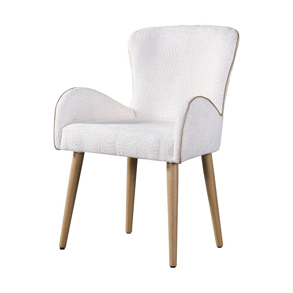 ACME Furniture - Qwin Side Chair (Set of 2) - Beige Boucle & Oak Finish - DN02876 veiw 6