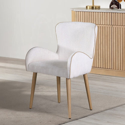 ACME Furniture - Qwin Side Chair (Set of 2) - Beige Boucle & Oak Finish - DN02876 view 8