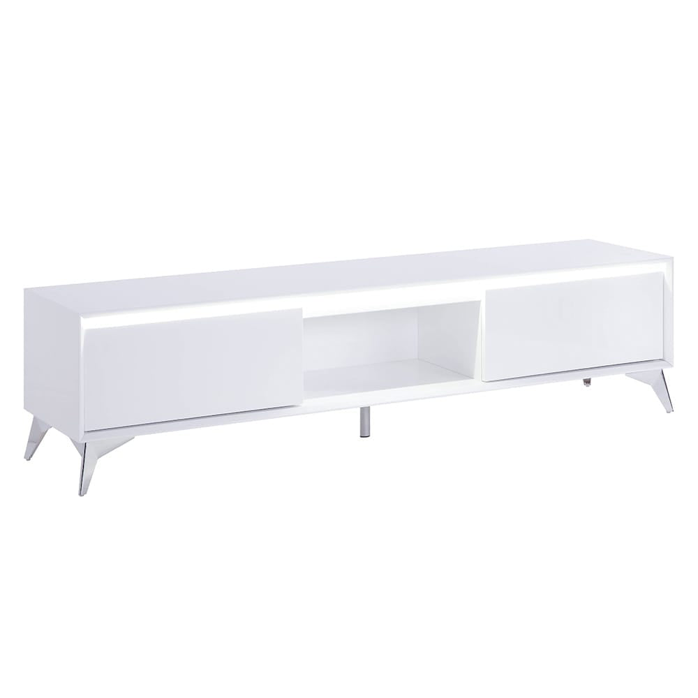 ACME Furniture - Raceloma - TV Stand - LED, White & Chrome Finish - 91995 view 1