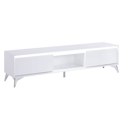 ACME Furniture - Raceloma - TV Stand - LED, White & Chrome Finish - 91995 view 1