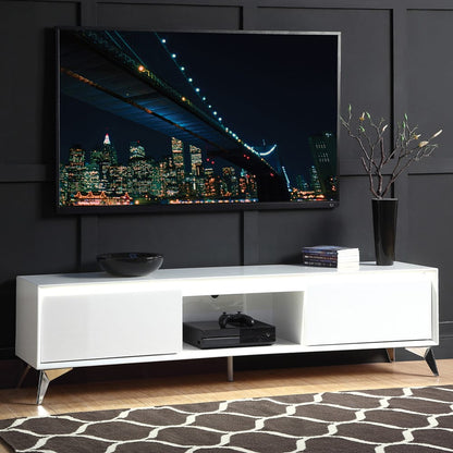 ACME Furniture - Raceloma - TV Stand - LED, White & Chrome Finish - 91995 view 6