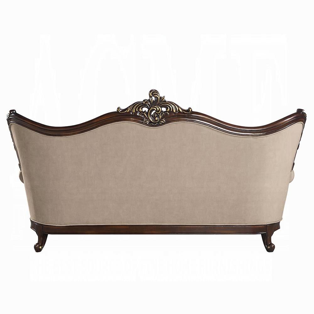 ACME Furniture - Ragnar Sofa w/7 Pillows - Light Brown Linen & Cherry Finish - LV01122 veiw 4