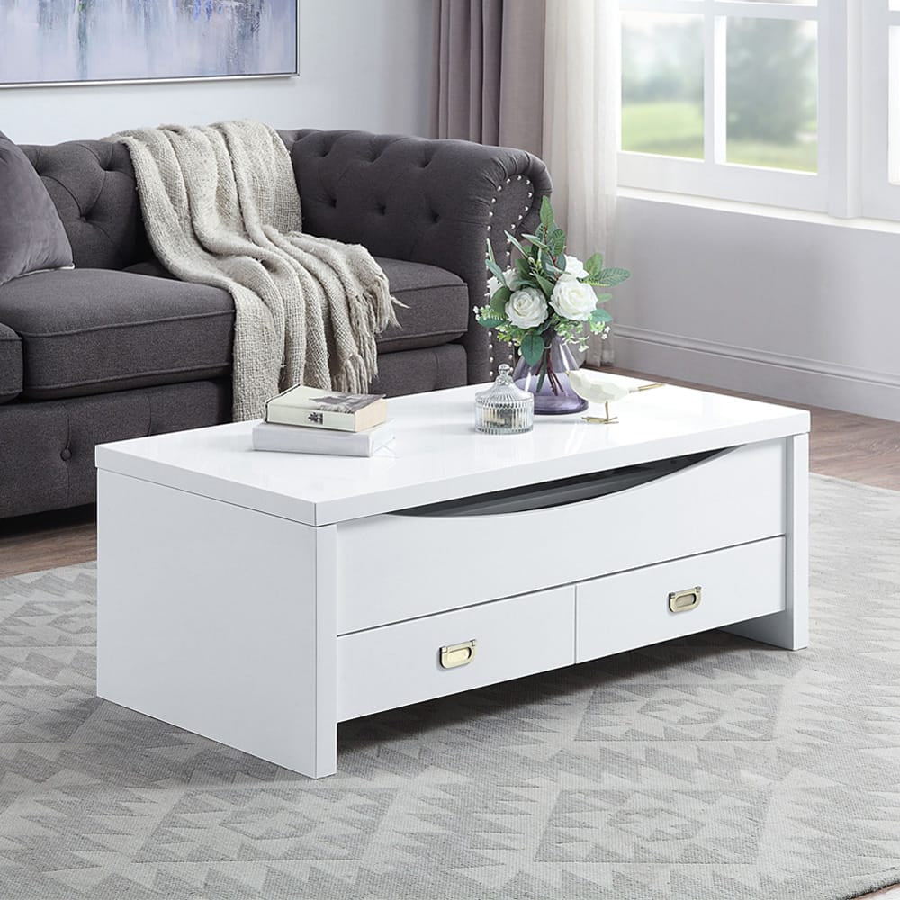 ACME Furniture - Ramiel - Coffee Table w/Lift Top - High Gloss White Finish - LV00885 view 6